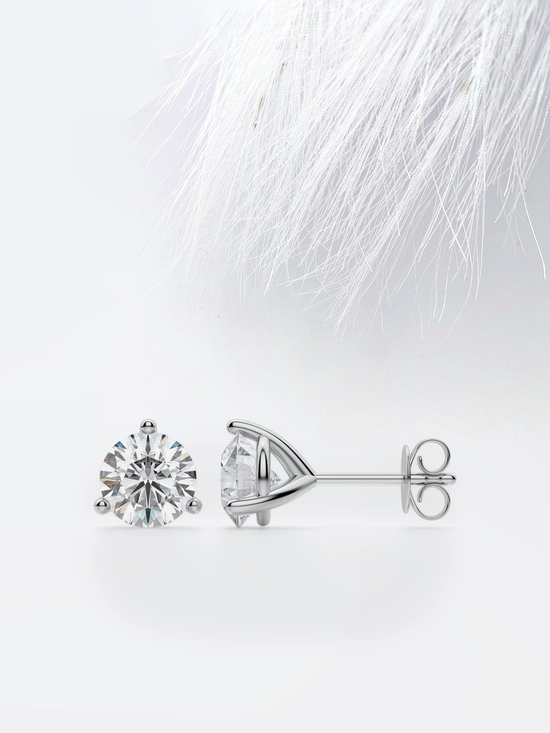 2.0CT Round Cut Stud Moissanite Diamond Earrings For Women