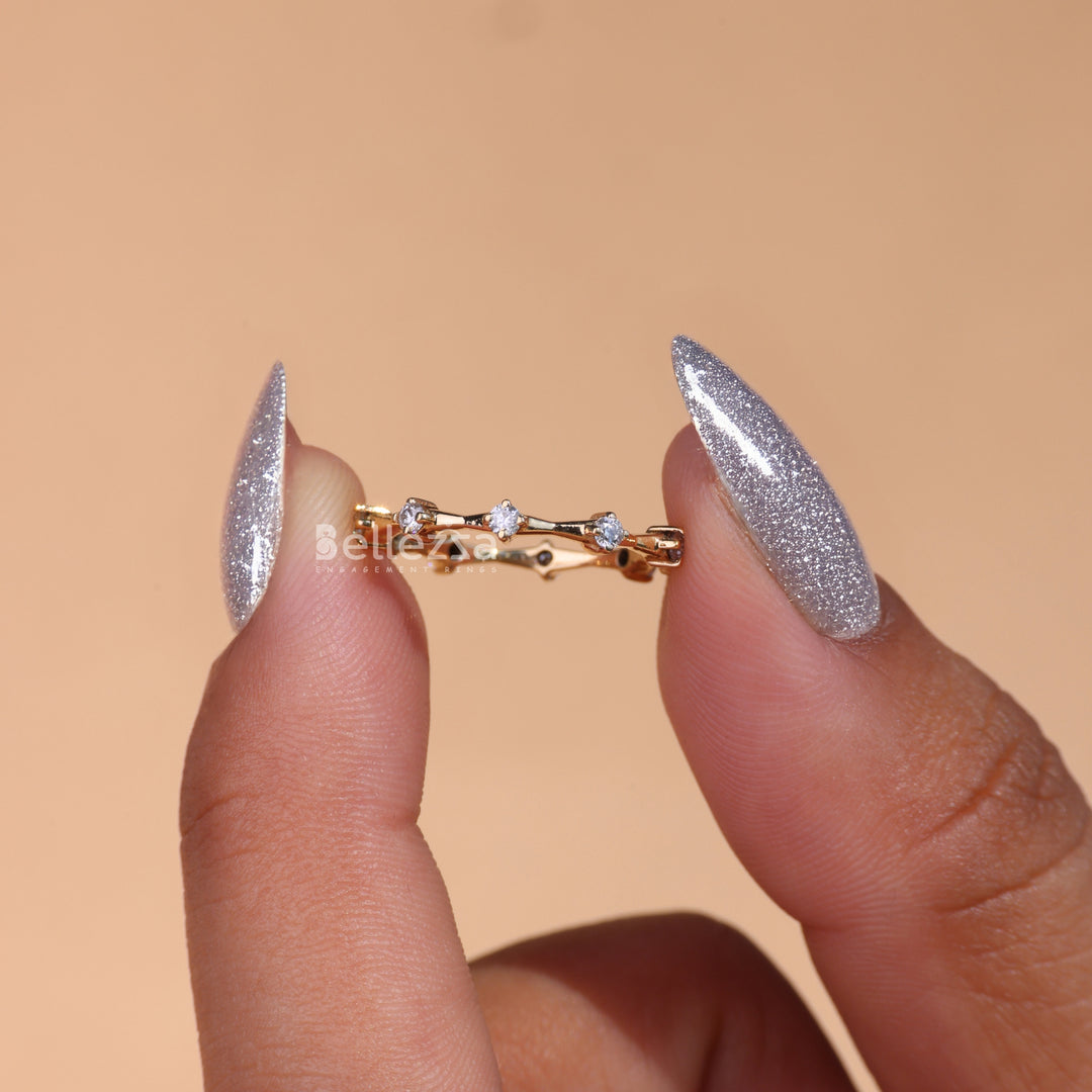 Round Diamond Full Eternity Petite Pave Wedding Band - Ready To Ship