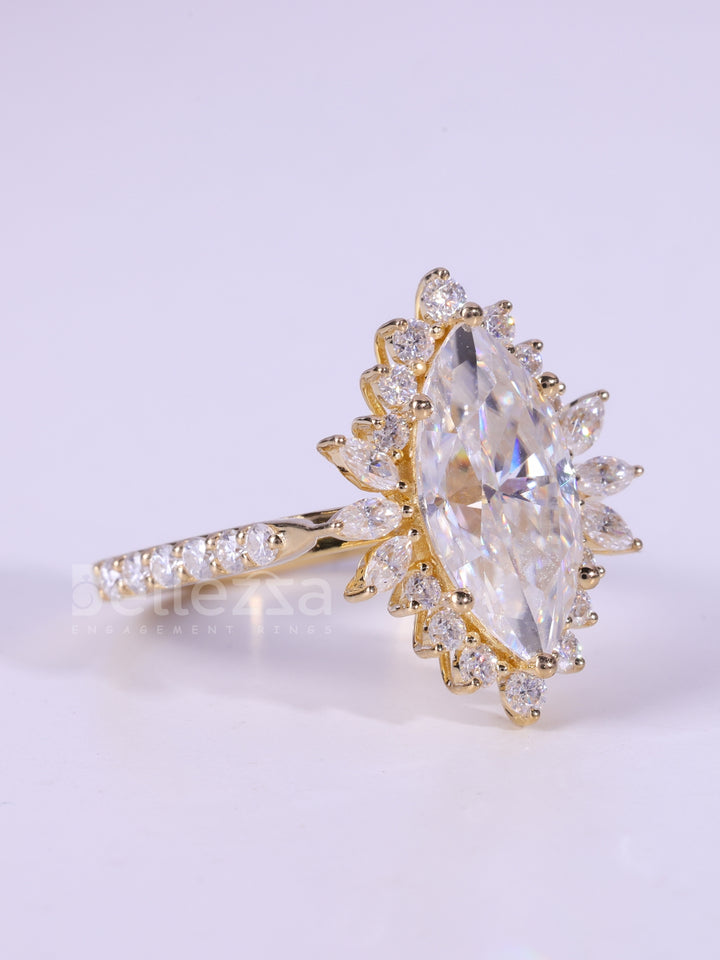 3.0CT Marquise Cut Vintage Moissanite Engagement Ring For Her