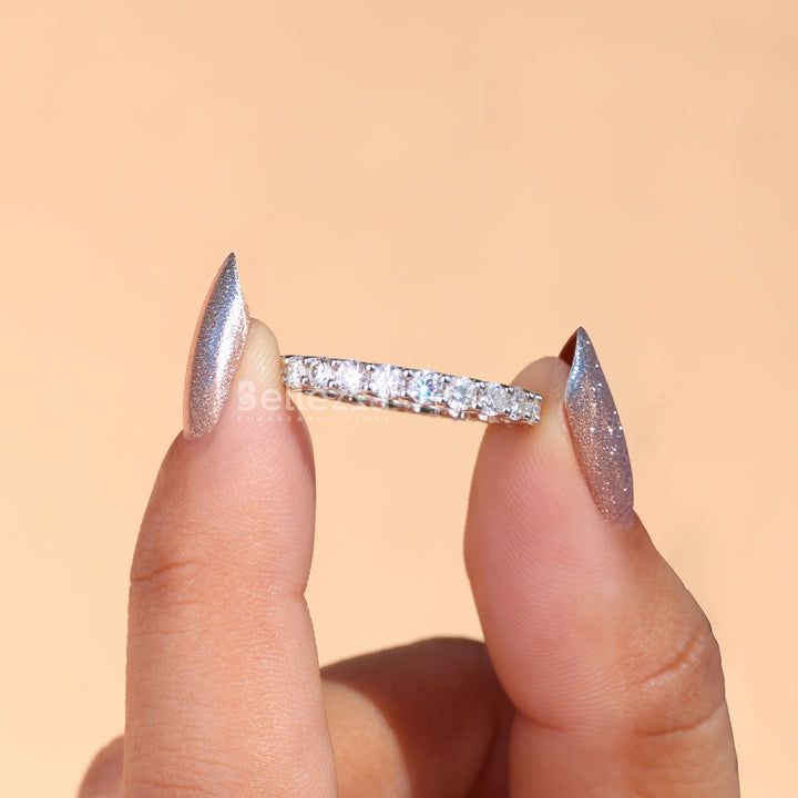 2.5MM Round Diamond Full Eternity Pave Wedding Band - Ready To Ship