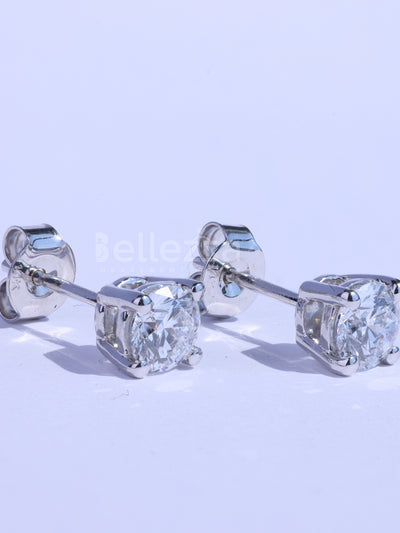 1.0TCW Round Cut Diamond Moissanite Daily Wear Stud Earrings