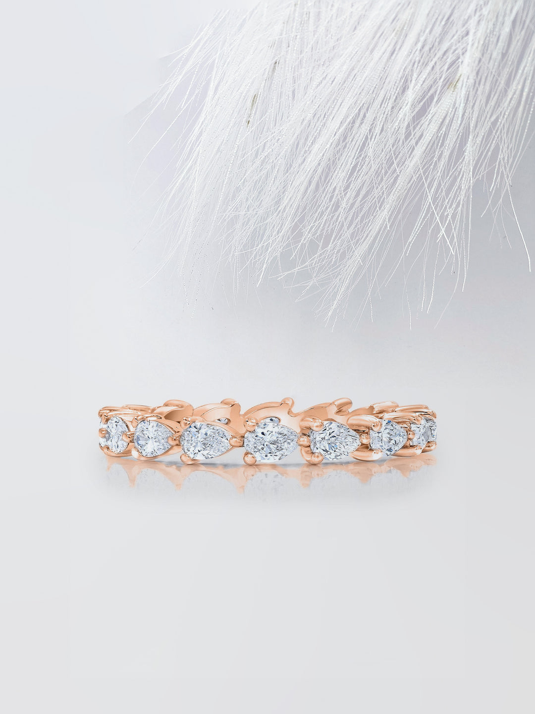 Pear Cut Eternity Diamond Wedding Band For Women