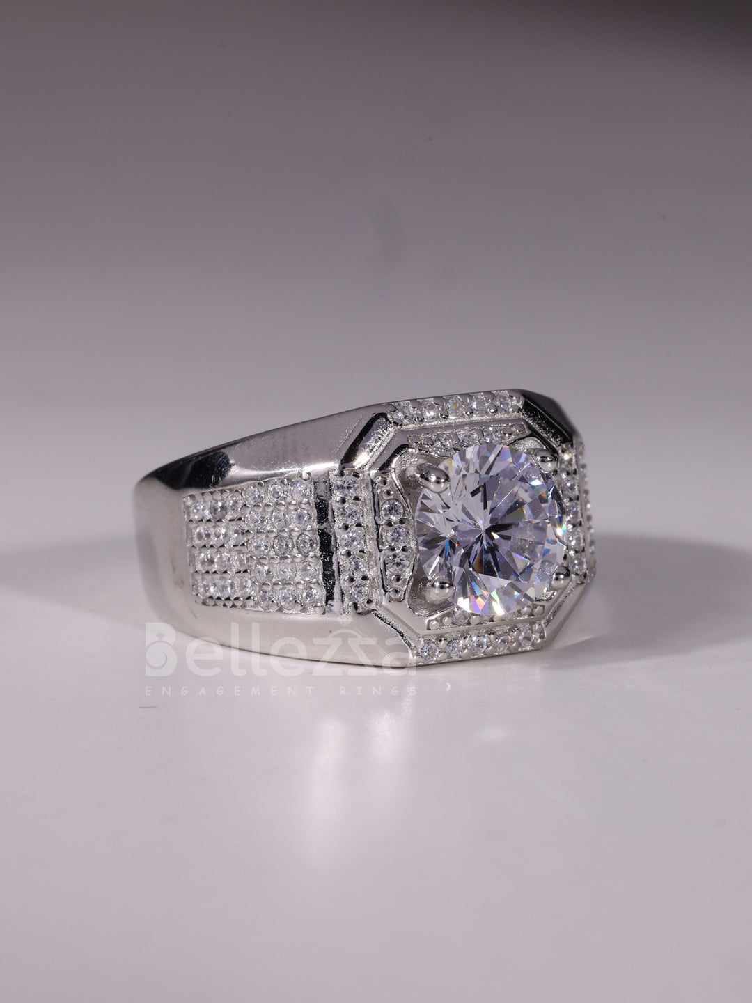 1.50CT Round Cut Cluster Diamond Men's Wedding Ring In Gold