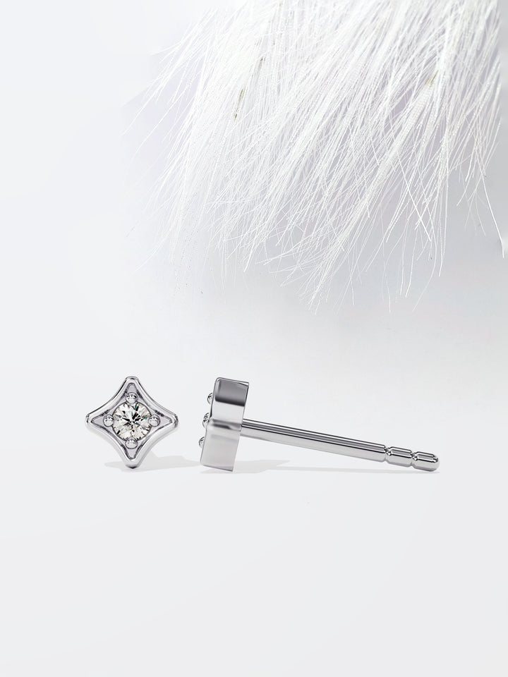Round Cut Tiny Star Moissanite Stud Diamond Earrings For Her