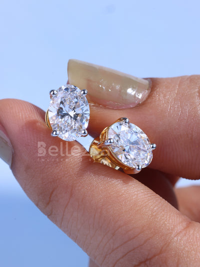 Oval Cut Diamond Moissanite Daily Wear Stud Earrings