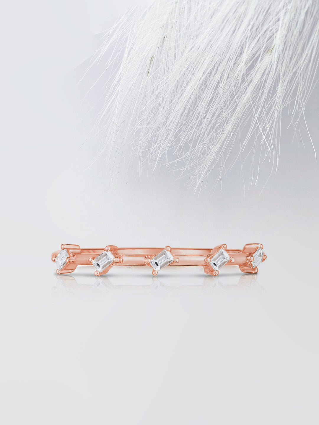 Baguette Cut Half Eternity Diamond Wedding Band For Women