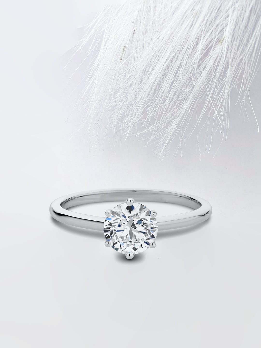 1.0CT Round Cut Solitaire Moissanite Diamond Engagement Ring For Women