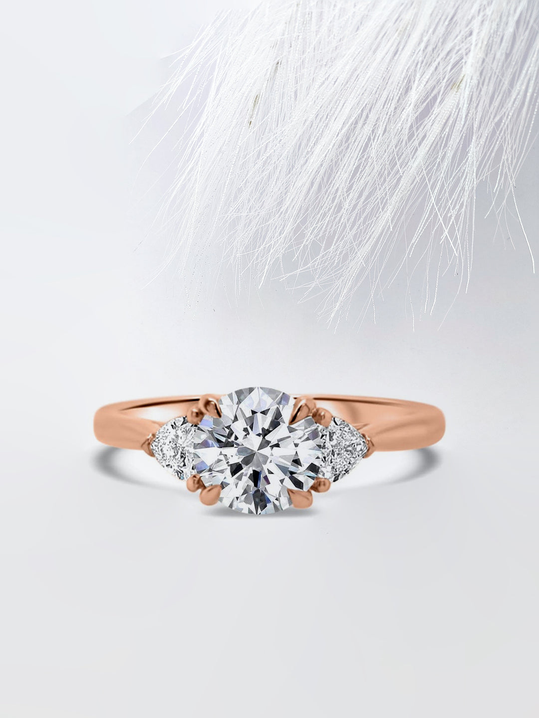 1.0CT Round Cut Three Stone Moissanite Diamond Engagement Ring For Her