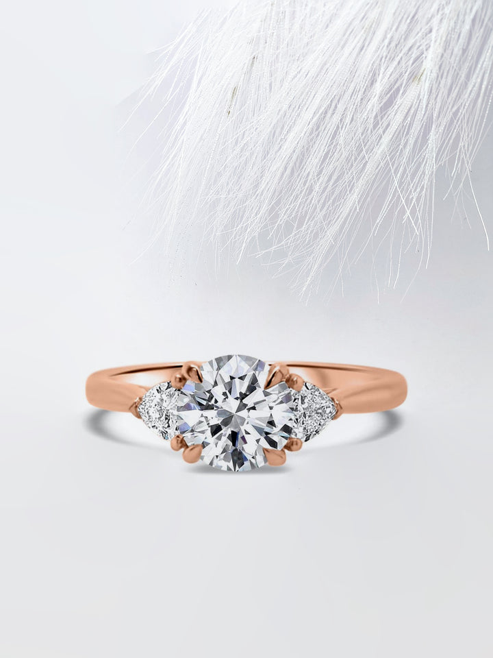 1.0CT Round Cut Three Stone Moissanite Diamond Engagement Ring For Her