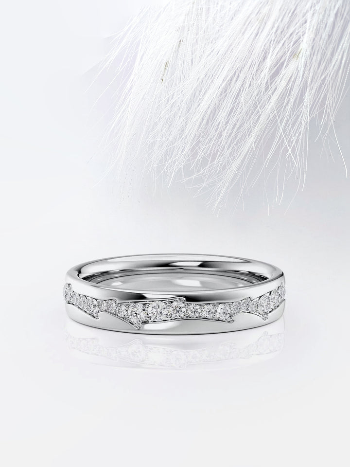 Round Cut The Diamond Twig Cigar Moissanite Men's Diamond Wedding Band