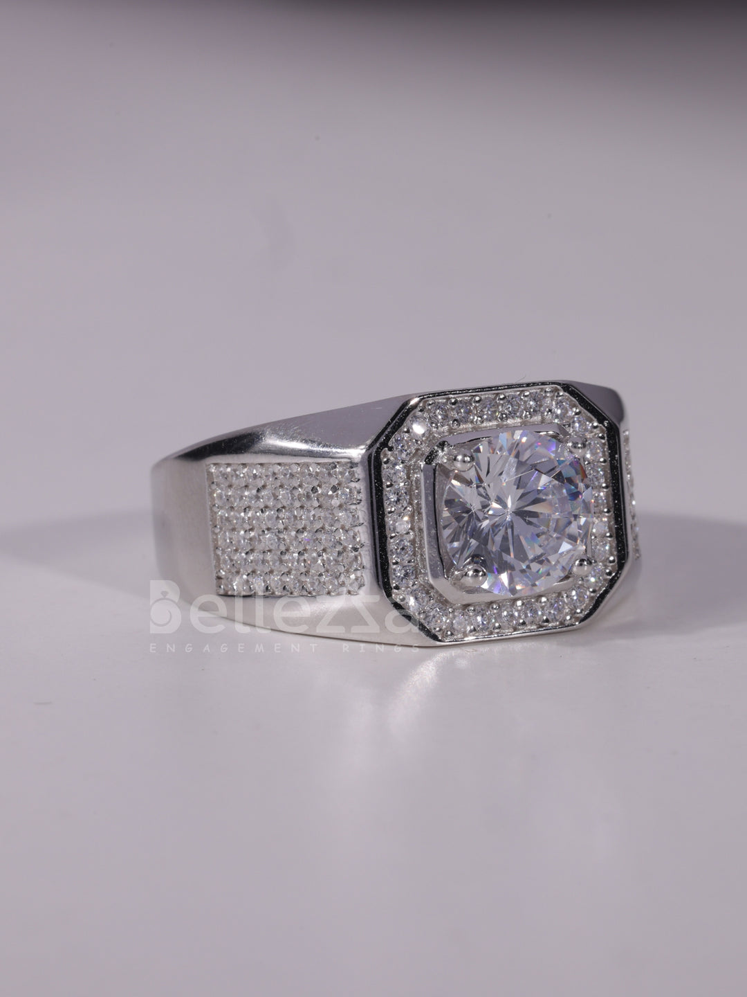 1.50CT Round Brilliant Cut Cluster Diamond Men's Engagement Ring