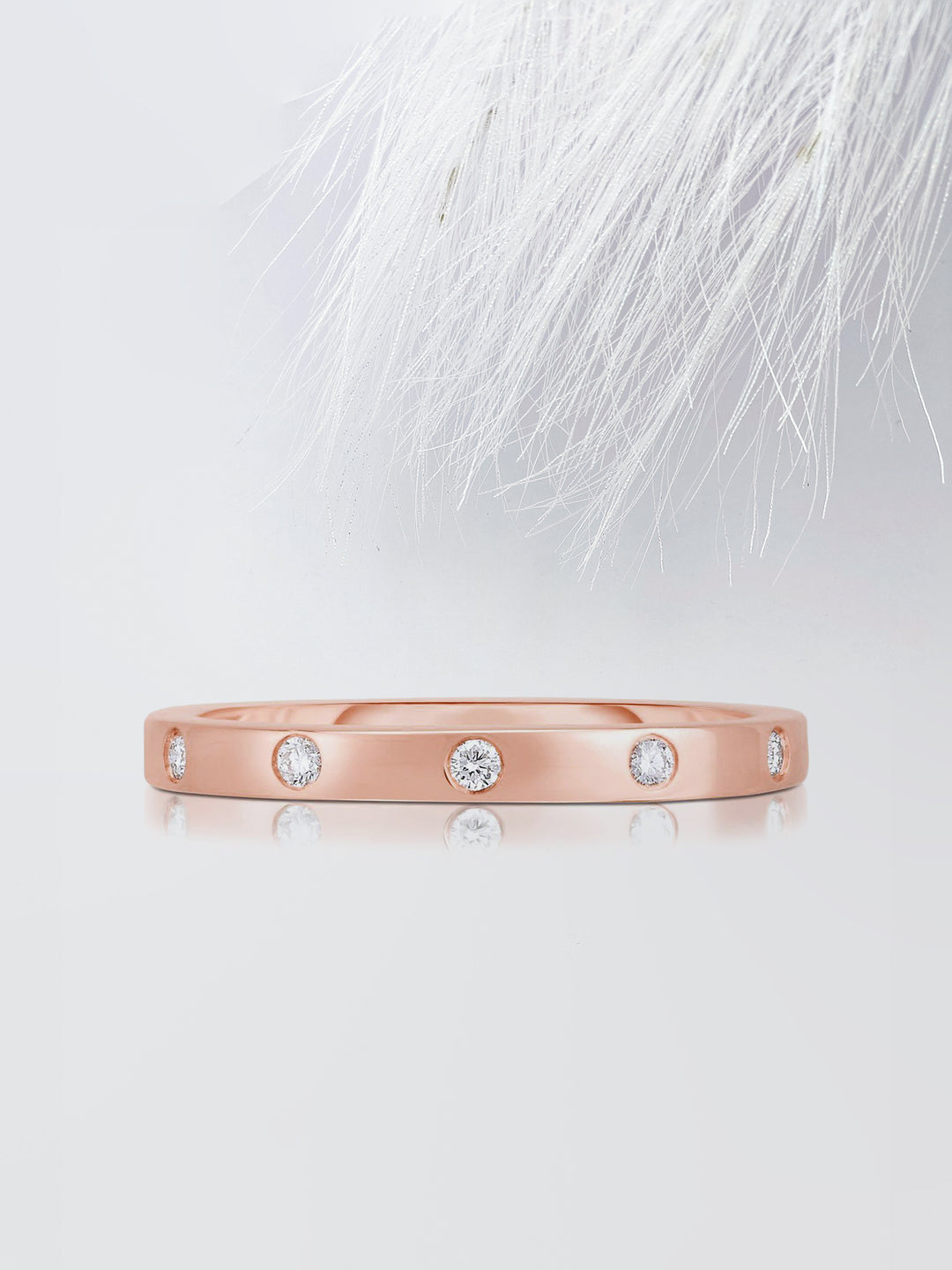 Round Cut Diamond Wedding Band For Women, Anniversary Gift For Her