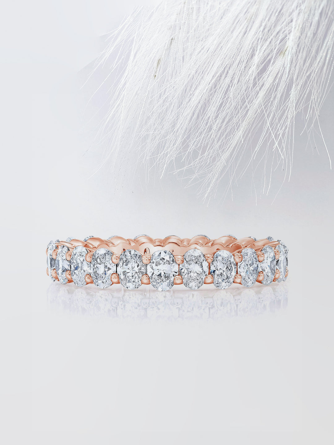 Oval Cut Eternity Diamond Wedding Band For Women