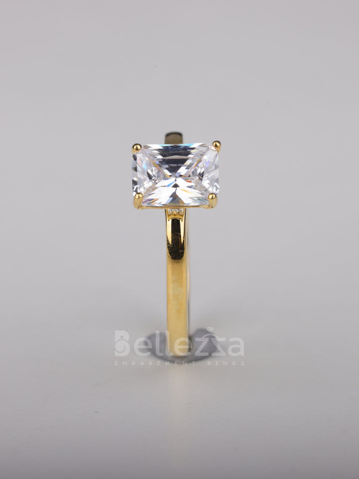 1.0CT Radiant Cut Solitaire Moissanite Engagement Ring
