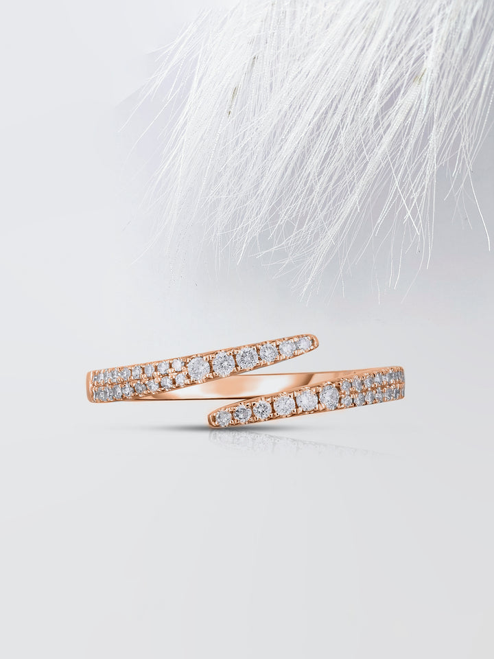 Round Cut Open Diamond Wedding Band For Women