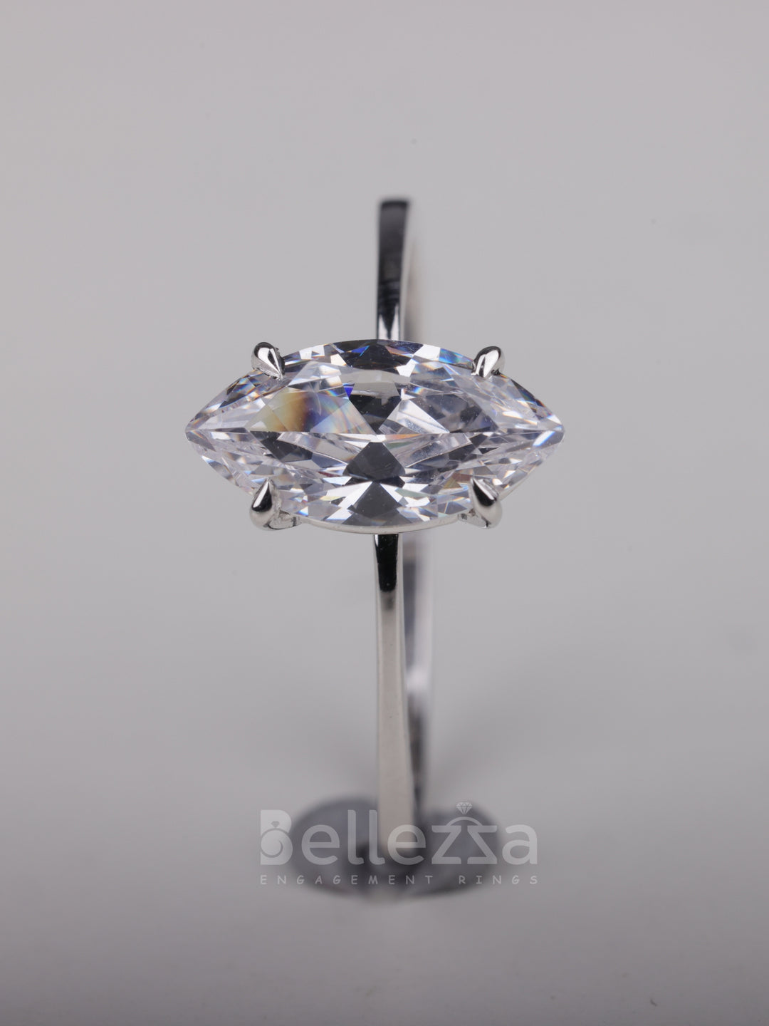 1.0CT Marquise Cut Solitaire Moissanite Engagement Ring