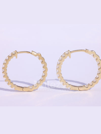 1.20TCW Round Diamond Party Wear Moissanite Hoops Earrings