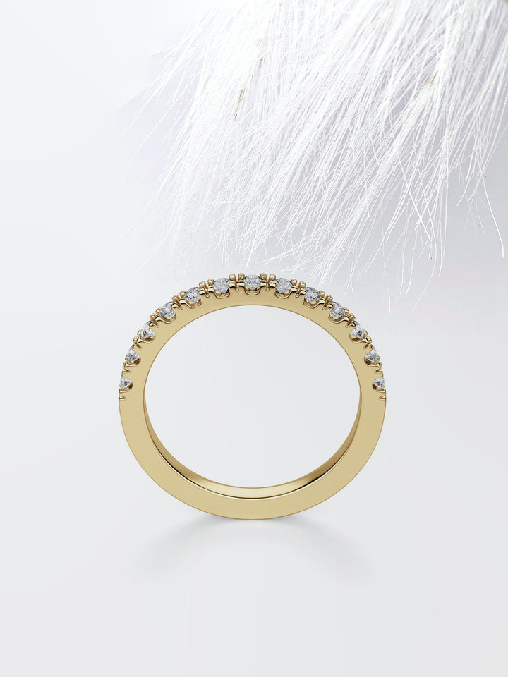 Round  Cut Half Eternity Wedding Band For Her