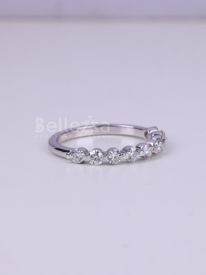 0.40TCW Round Cut Half Eternity Wedding Band For Her