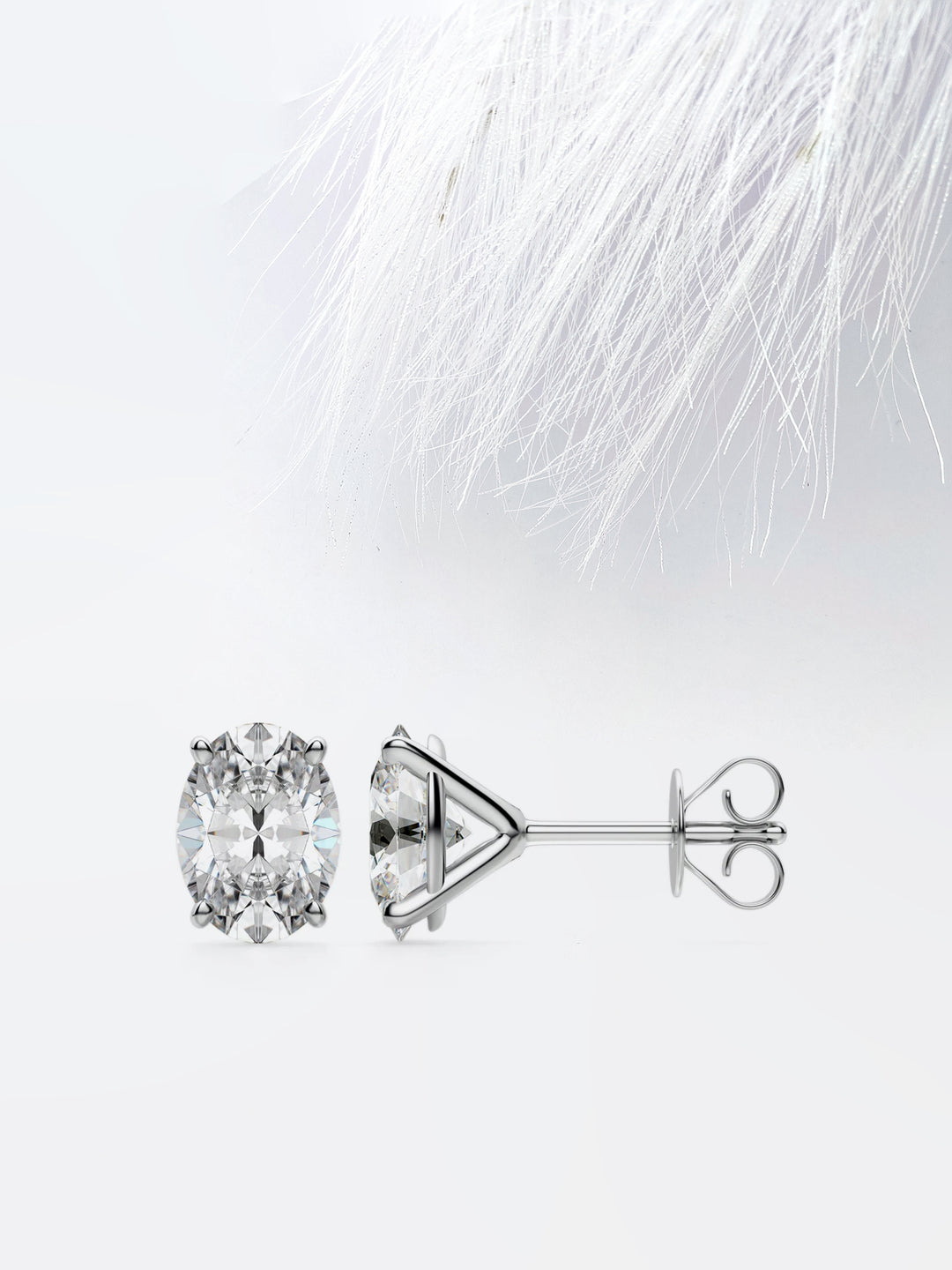 2.0CT Oval Cut Stud Moissanite Diamond Earrings For Women