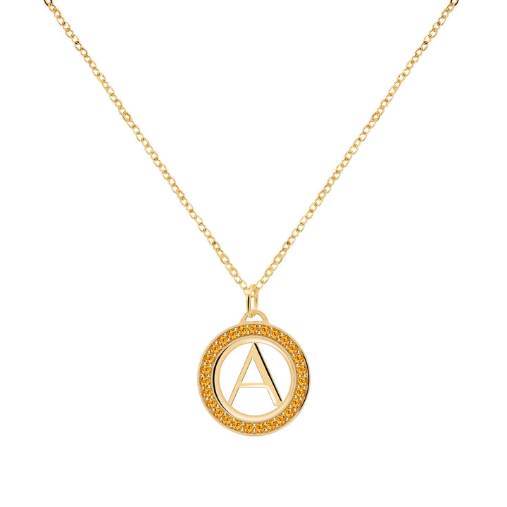 1.50TCW Round Cirtine Customized Moissanite November Birthstone Necklace