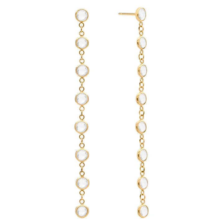 2.0TCW Round Aquamarine Moissanite March Birthstone Dangle Earrings