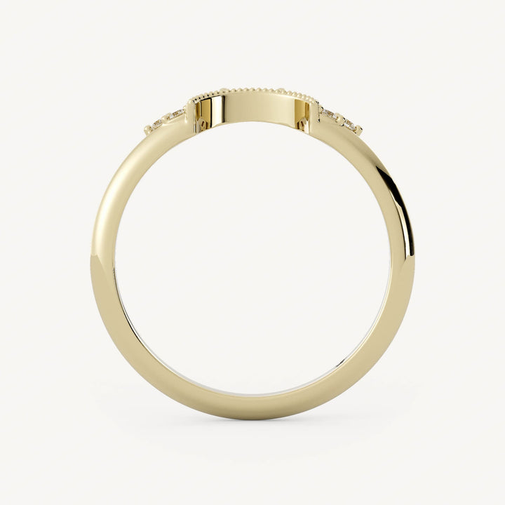 0.20 TCW Baguette & Round Crown Style Diamond Wedding Band