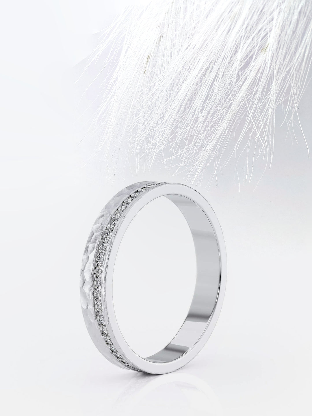 Round Cut Channel Ethan Moissanite Men's Diamond Wedding Band