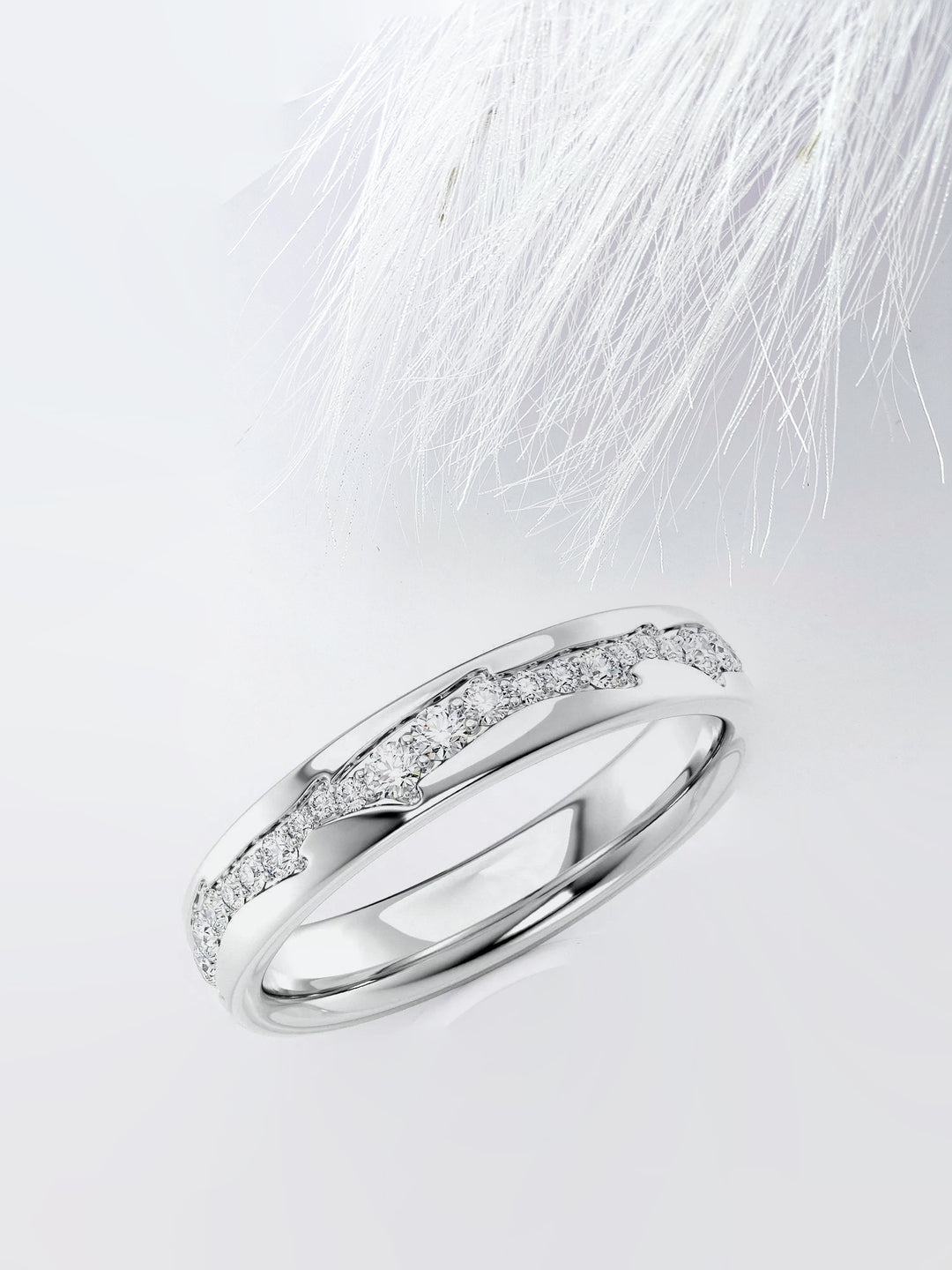 Round Cut The Diamond Twig Cigar Moissanite Men's Diamond Wedding Band