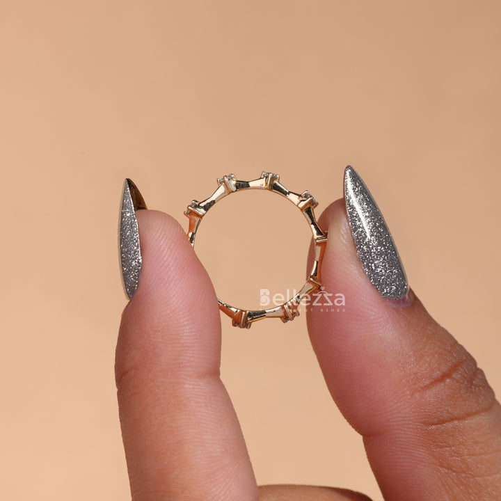 Round Diamond Full Eternity Petite Pave Wedding Band - Ready To Ship