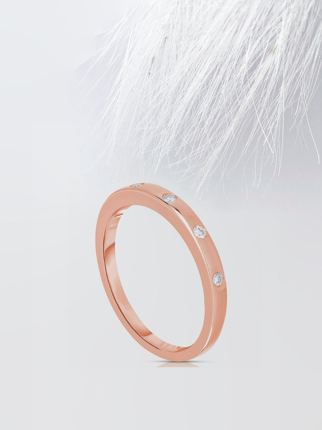 Round Cut Diamond Wedding Band For Women, Anniversary Gift For Her