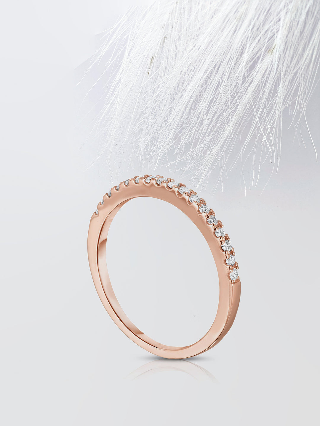 Round Cut Half Eternity Diamond Wedding Band, Anniversary Gift For Her