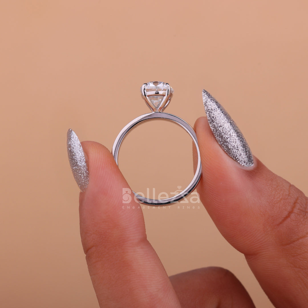 2.0CT Oval Cut Wide Band Moissanite Engagement Ring - Ready To Ship