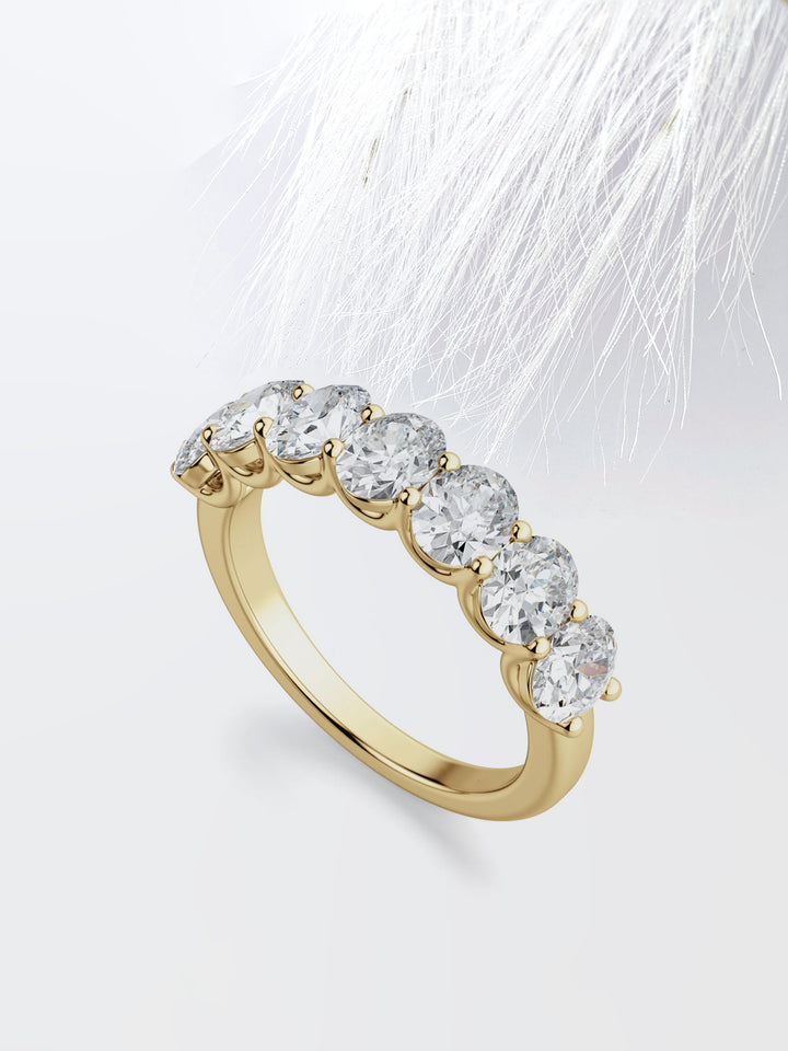 Oval Cut Seven Stone Wedding Band For Women