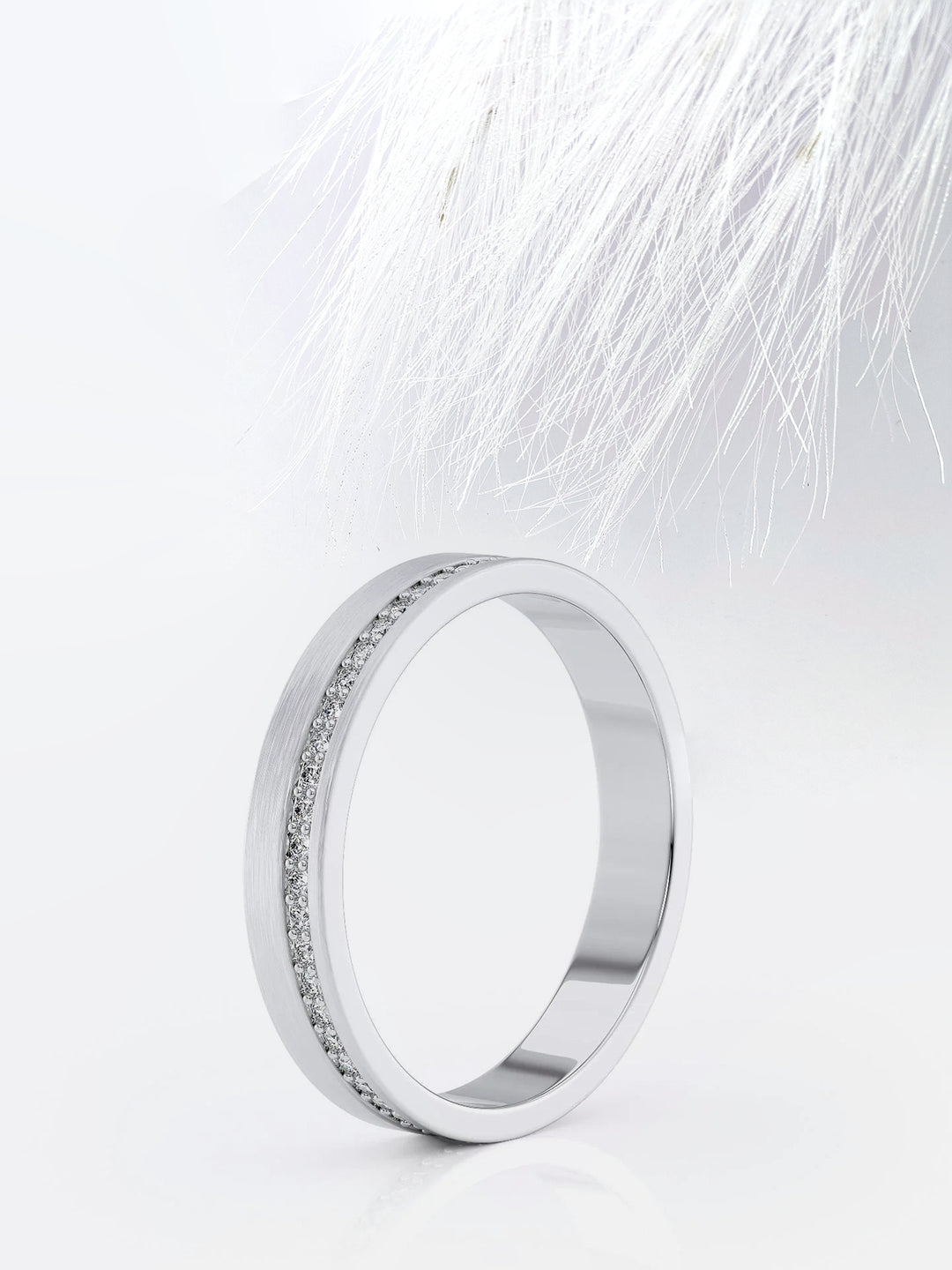 Round Cut Shared Prong Moissanite Men's Diamond Wedding Band