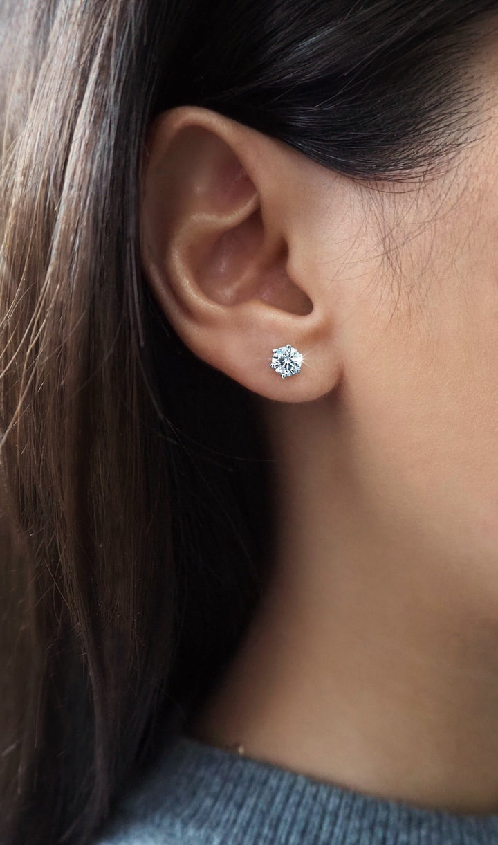 0.5 CT Round Solitaire G/VVS Lab Grown Diamond Earrings