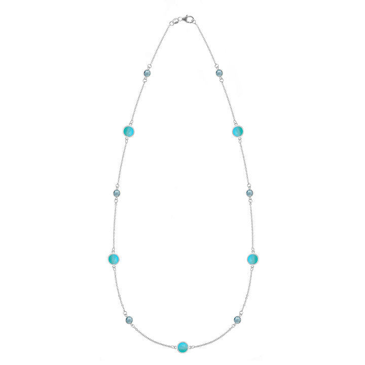 6.0TCW Round Cut Topaz Moissanite December Birthstone Necklace