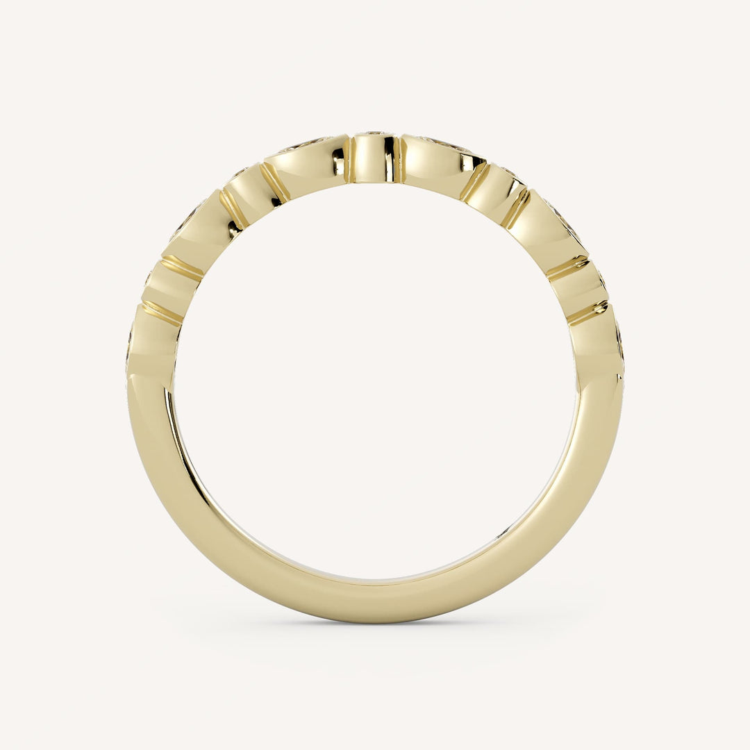 0.25 TCW Marquise & Round Half Eternity Diamond Wedding Band