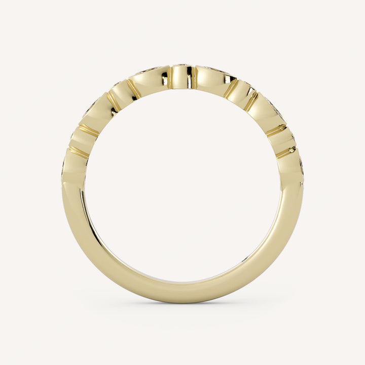 0.25 TCW Marquise & Round Half Eternity Diamond Wedding Band