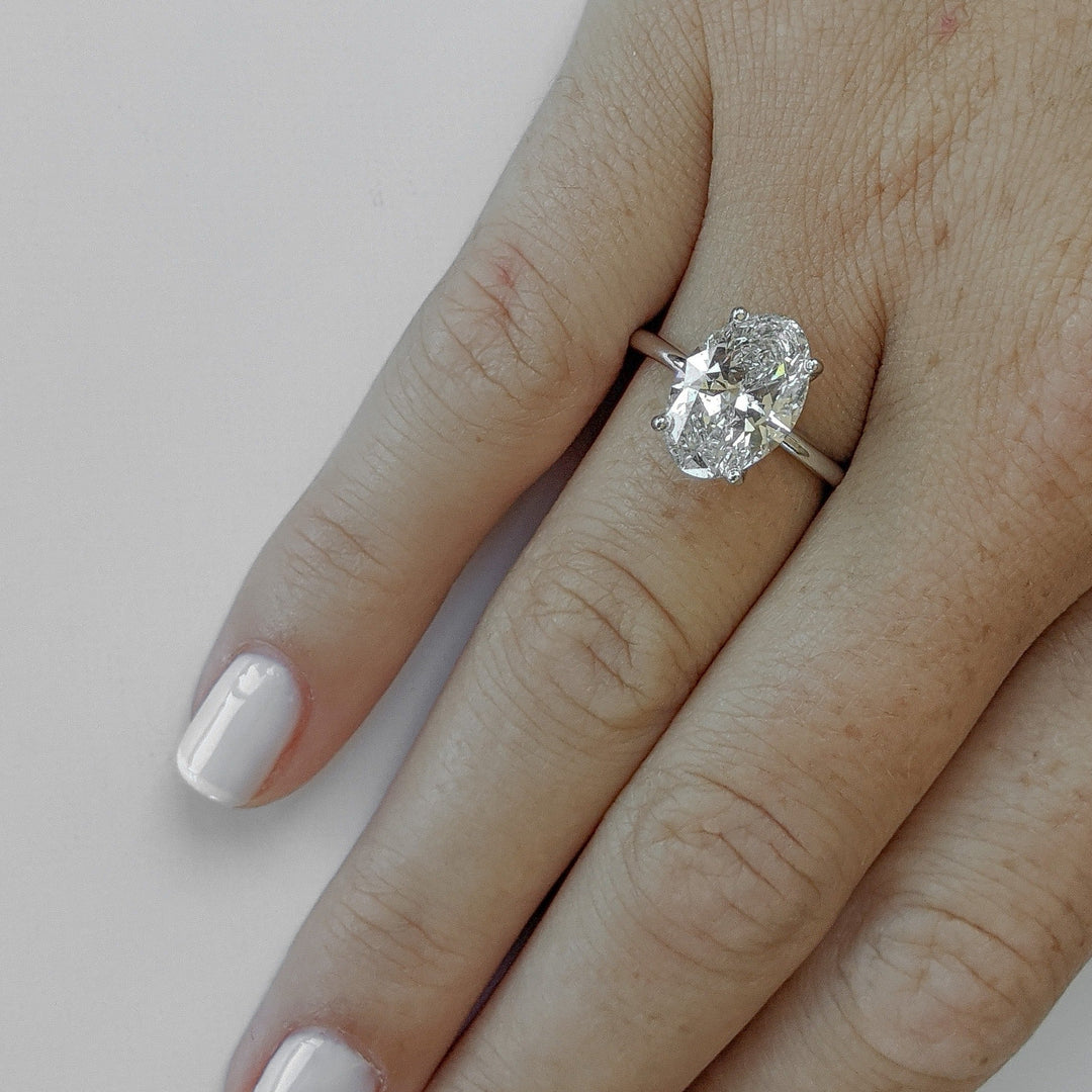 1.0-3.05 CT Oval Diamond Solitaire Engagement Ring