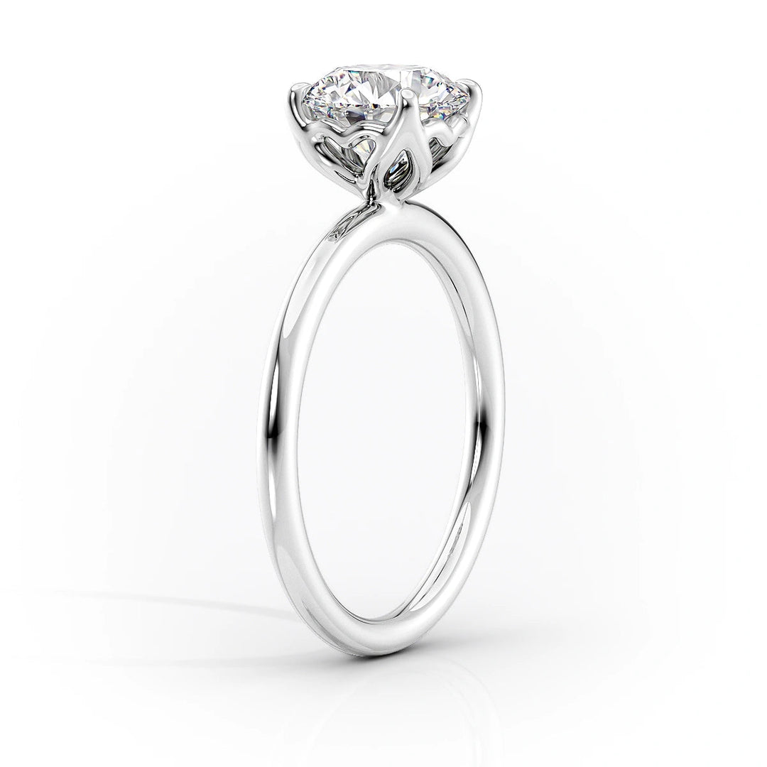 1.0-3.0 CT Round  Lab Grown Diamond Solitaire Engagement Ring