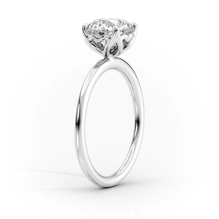 1.0-3.0 CT Round  Lab Grown Diamond Solitaire Engagement Ring