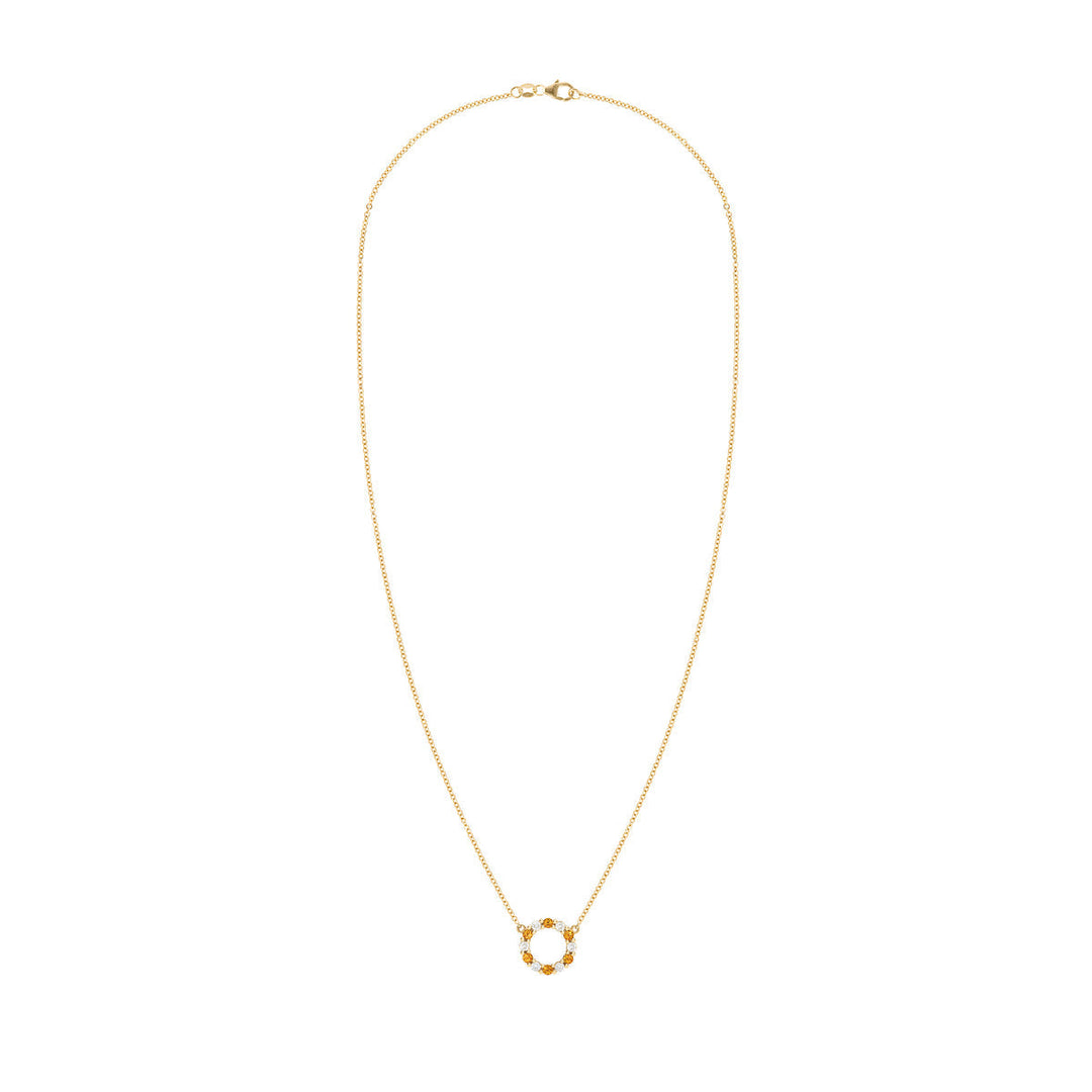 1.45TCW Round Open Circle Moissanite November Birthstone Necklace