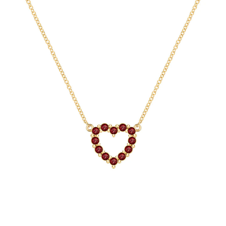 1.50 TCW Round Cut Open Heart Moissanite Necklace-January Birthstone