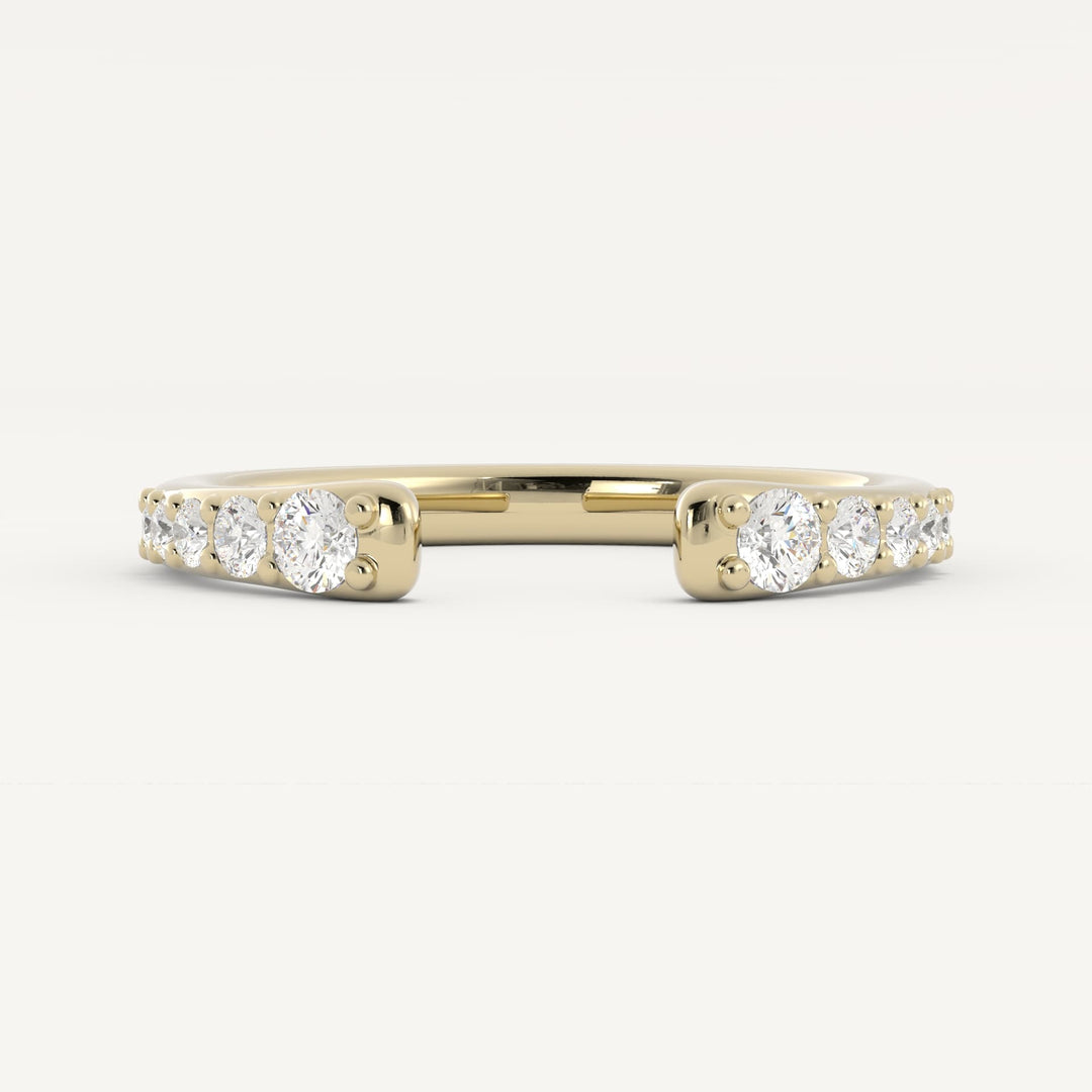 0.40 TCW Round Open Band Diamond Wedding Band