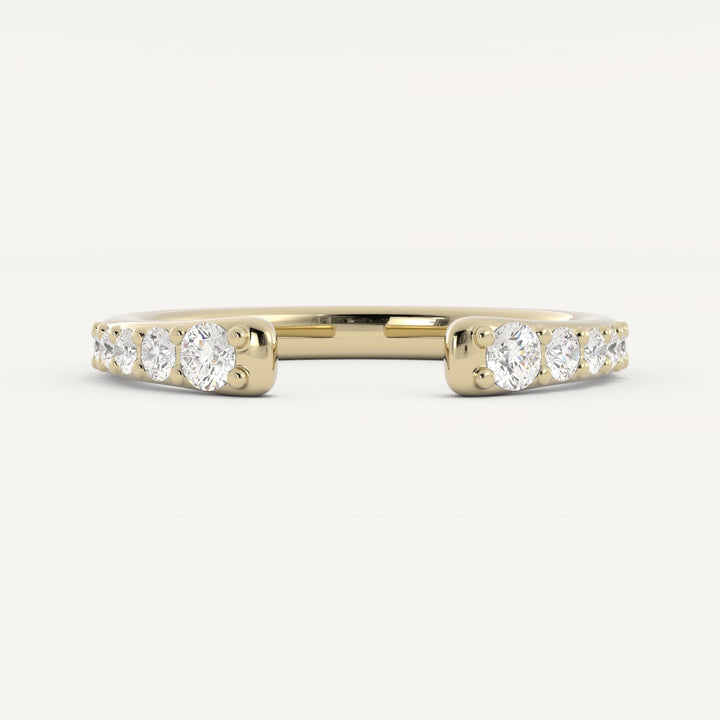 0.40 TCW Round Open Band Diamond Wedding Band