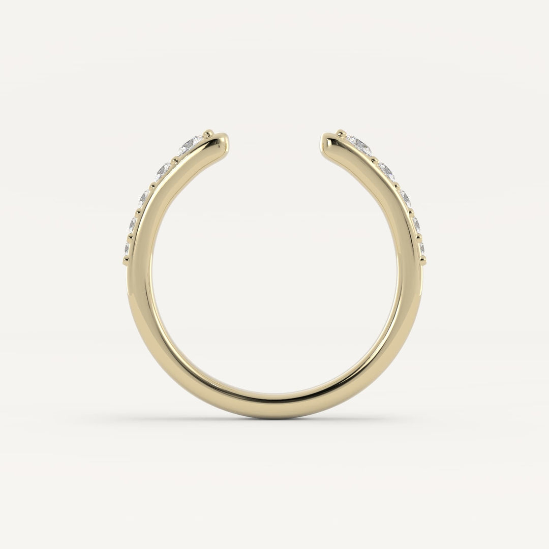 0.40 TCW Round Open Band Diamond Wedding Band