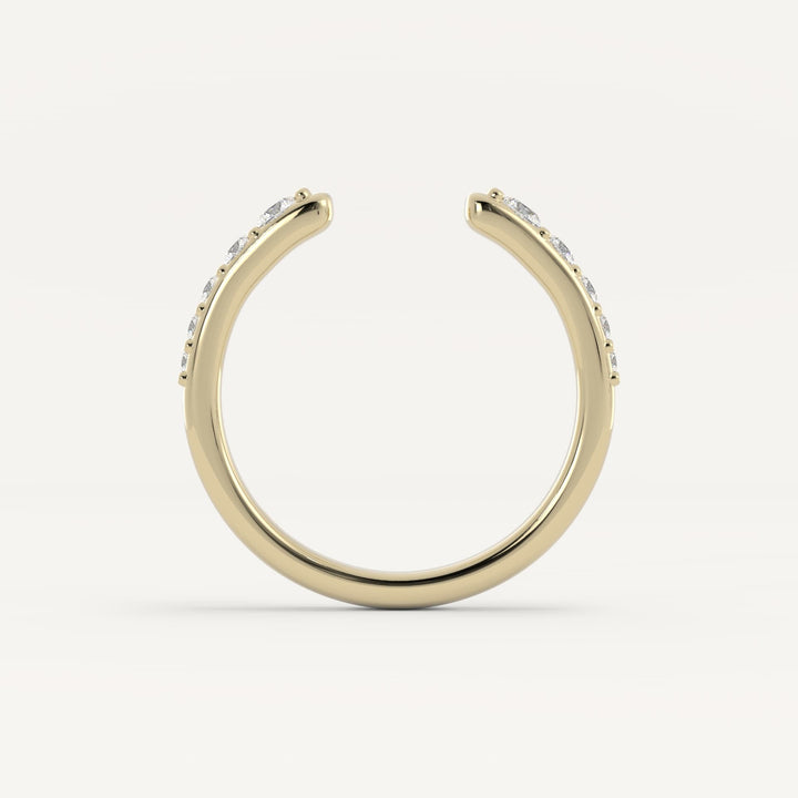0.40 TCW Round Open Band Diamond Wedding Band