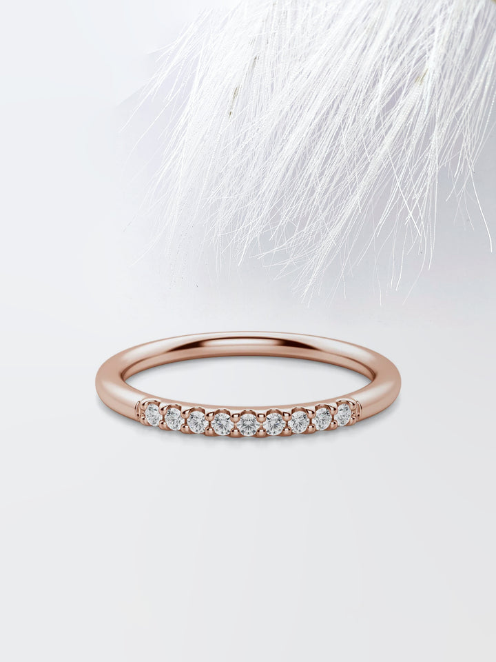 Round Cut Nine Stone Diamond Wedding Band For Women