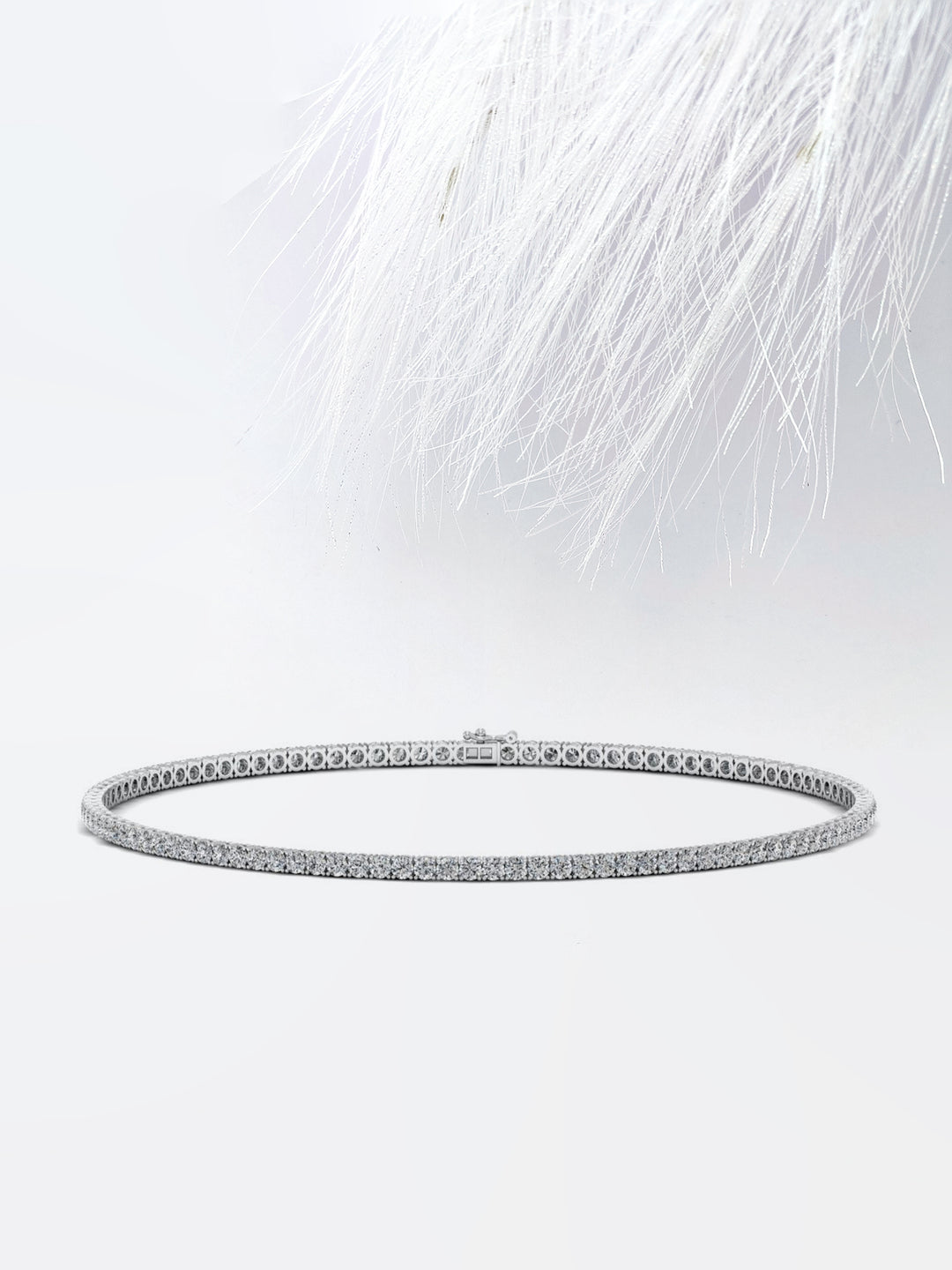 Round Cut Moissanite Riviera Diamond Tennis Necklace For Women